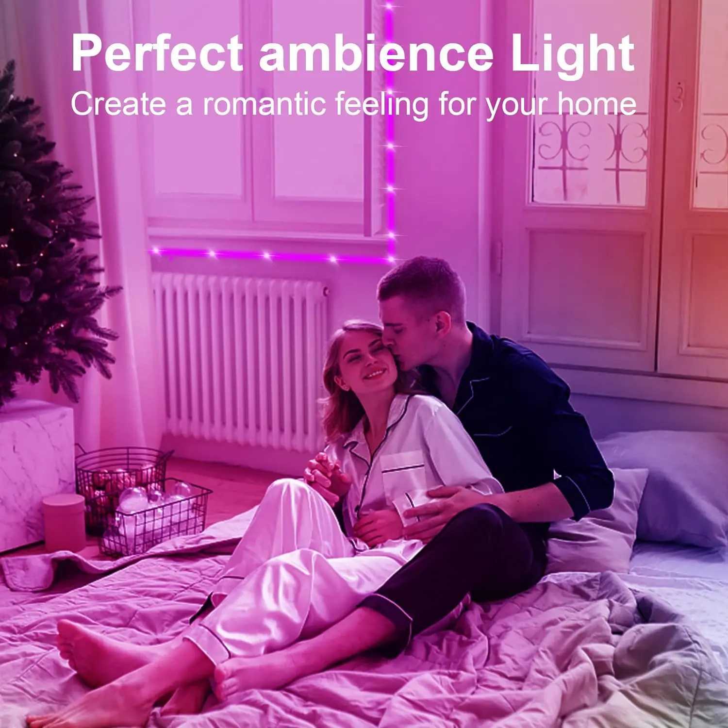 100FT LED Strip Lights for Bedroom Desk indoor Room Bedroom Brithday Gifts RGB Decor with Remote and 24VPower supply H250829