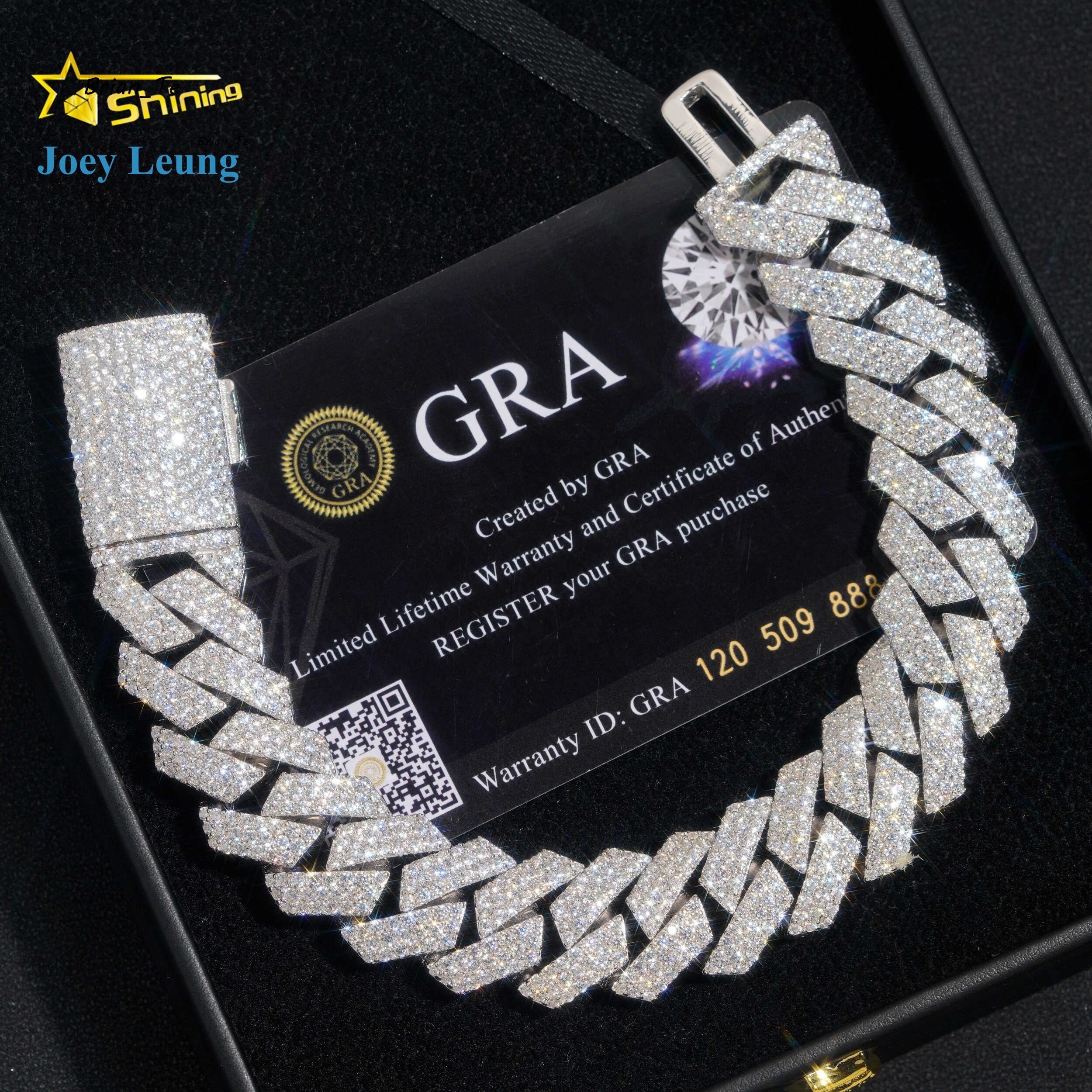 Iced Out 925 Sterling Silver VVS Moissanite Diamond Rapper Jewelry for Men 16MM Three Rows Hip Hop Cuban Link Bracelet