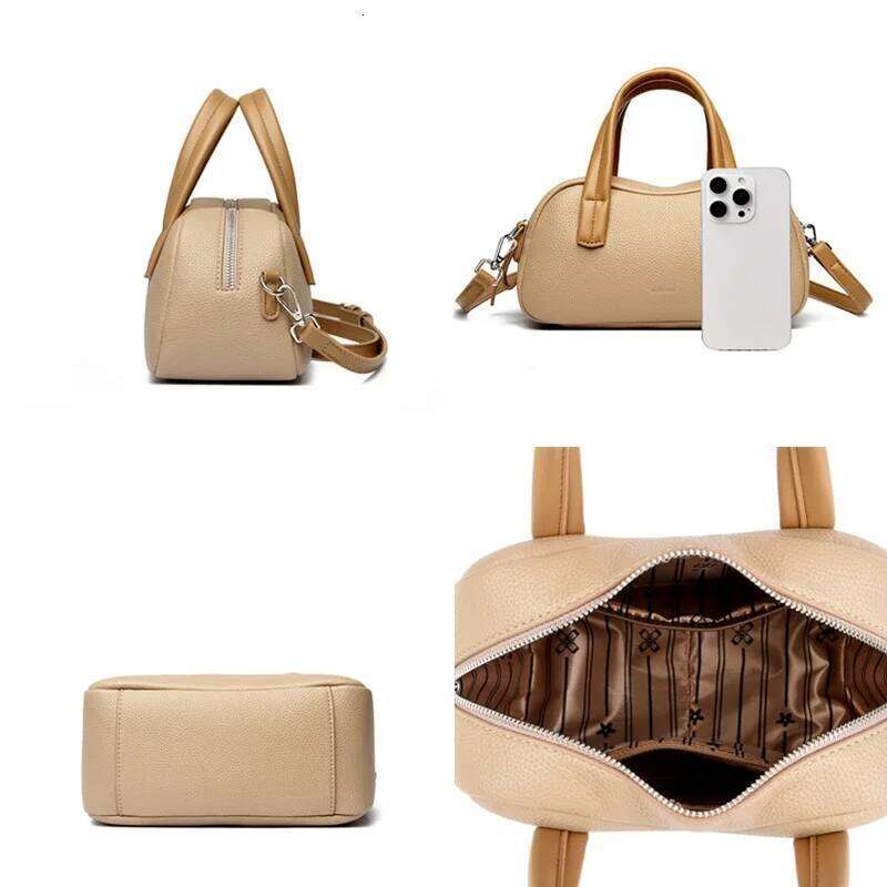 New High Quality Leather Tote Bag Brand Women Shoulder Crossbody Bags Ladies Simple Leisure Handbags Designer Purses