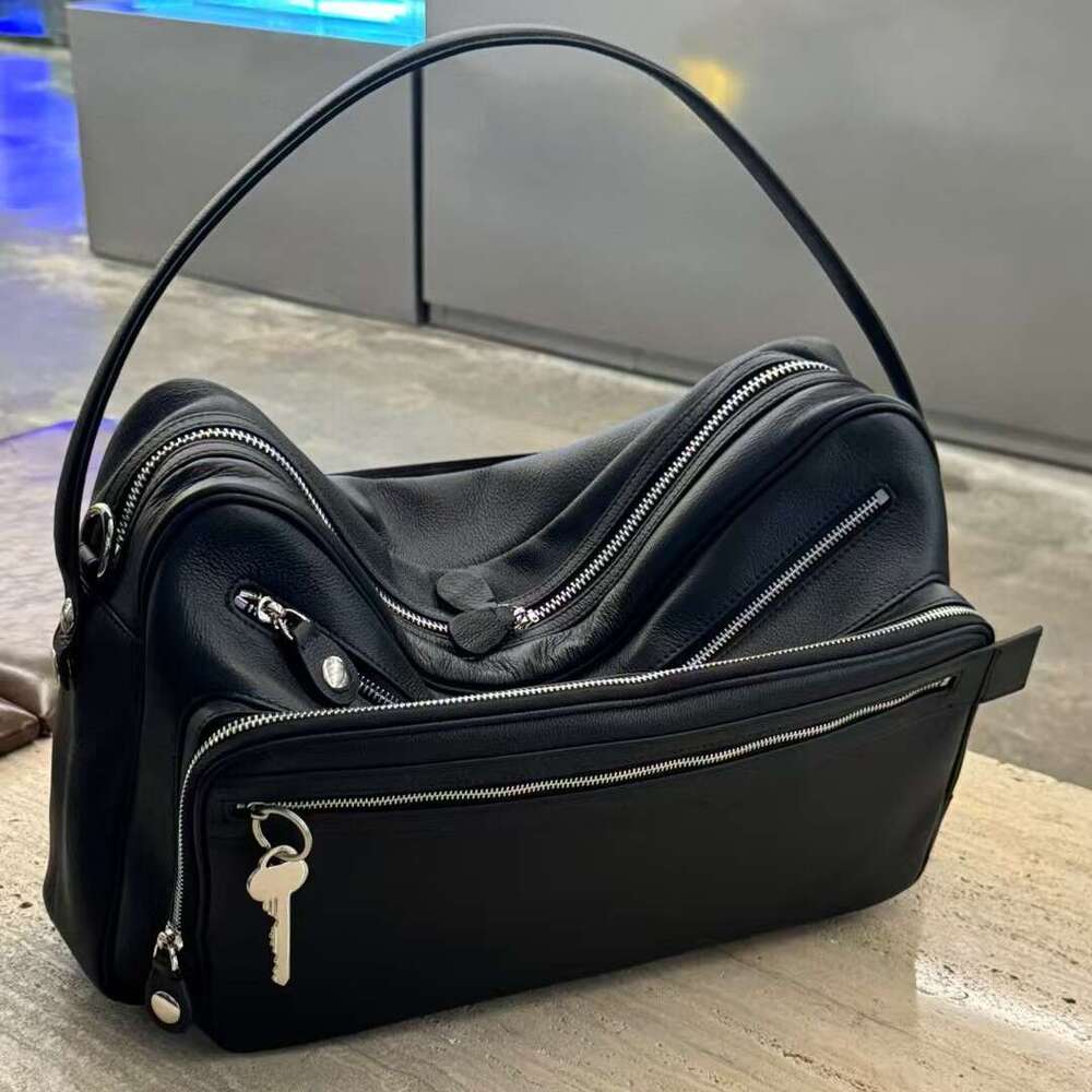 Designer Bag Tote Bag Shoulder Bag Niche Cowhide Messenger New Multi Pocket Textured Oil Wax Genuine Leather Motorcycle Women S Crossbody Bag