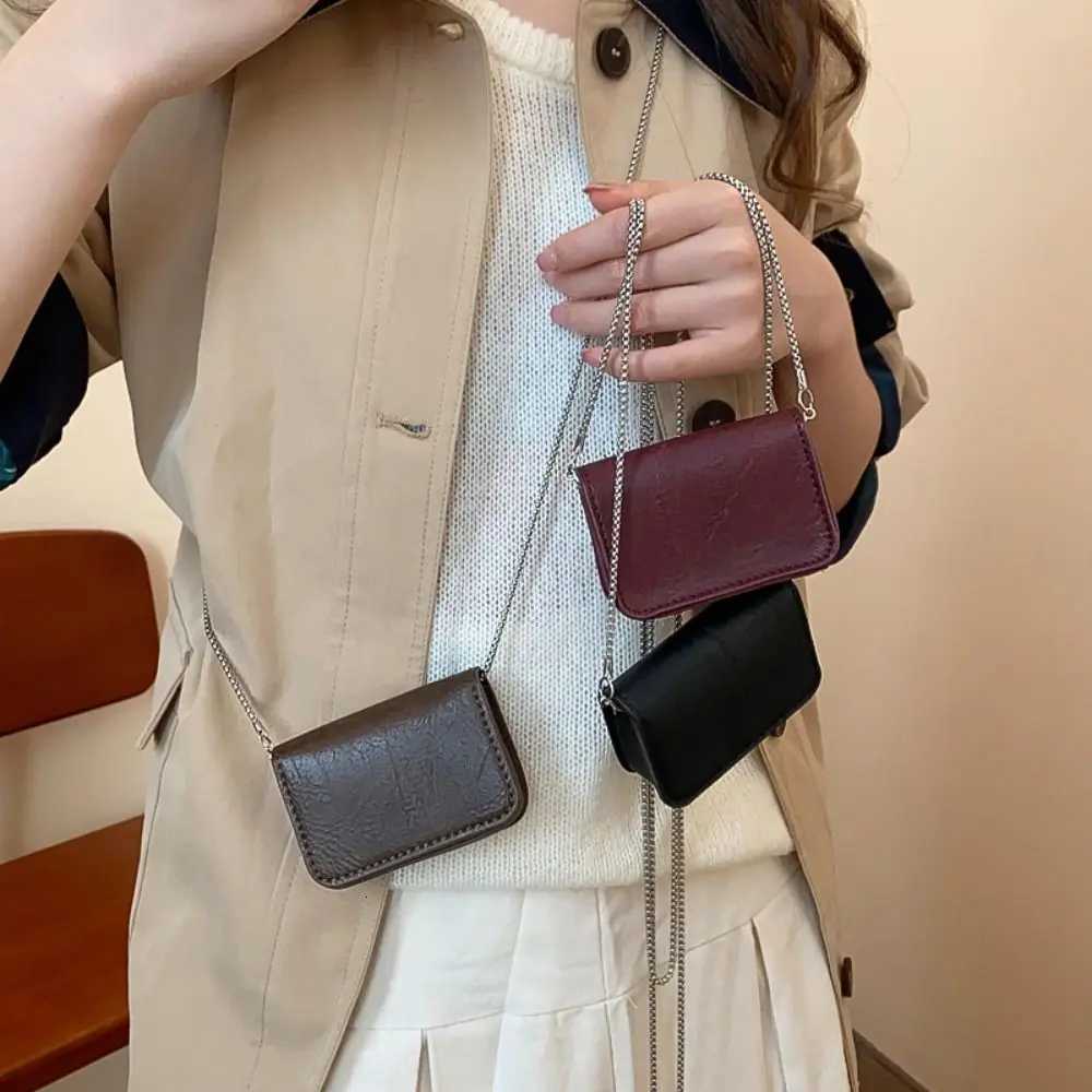 Fashion Single Shoulder Bag PU Portable Lipstick Storage Bag Korean Style Solid Color Small Square Bag Outdoor Y250819