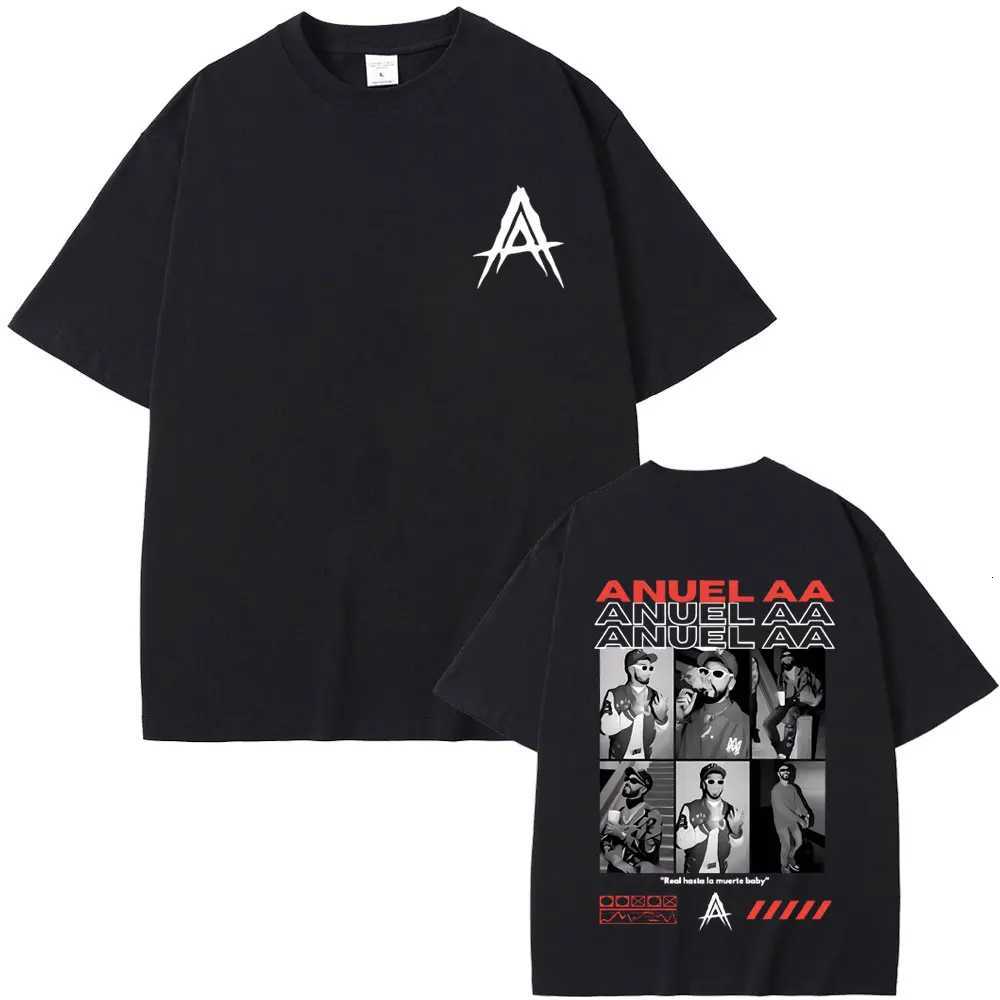 Rapper Anuel AA Real Hasta La Muerte Graphic T-shirt Mens Vintage Fashion Tshirt Men Women Hip Hop Oversized Short Sleeve Y250819
