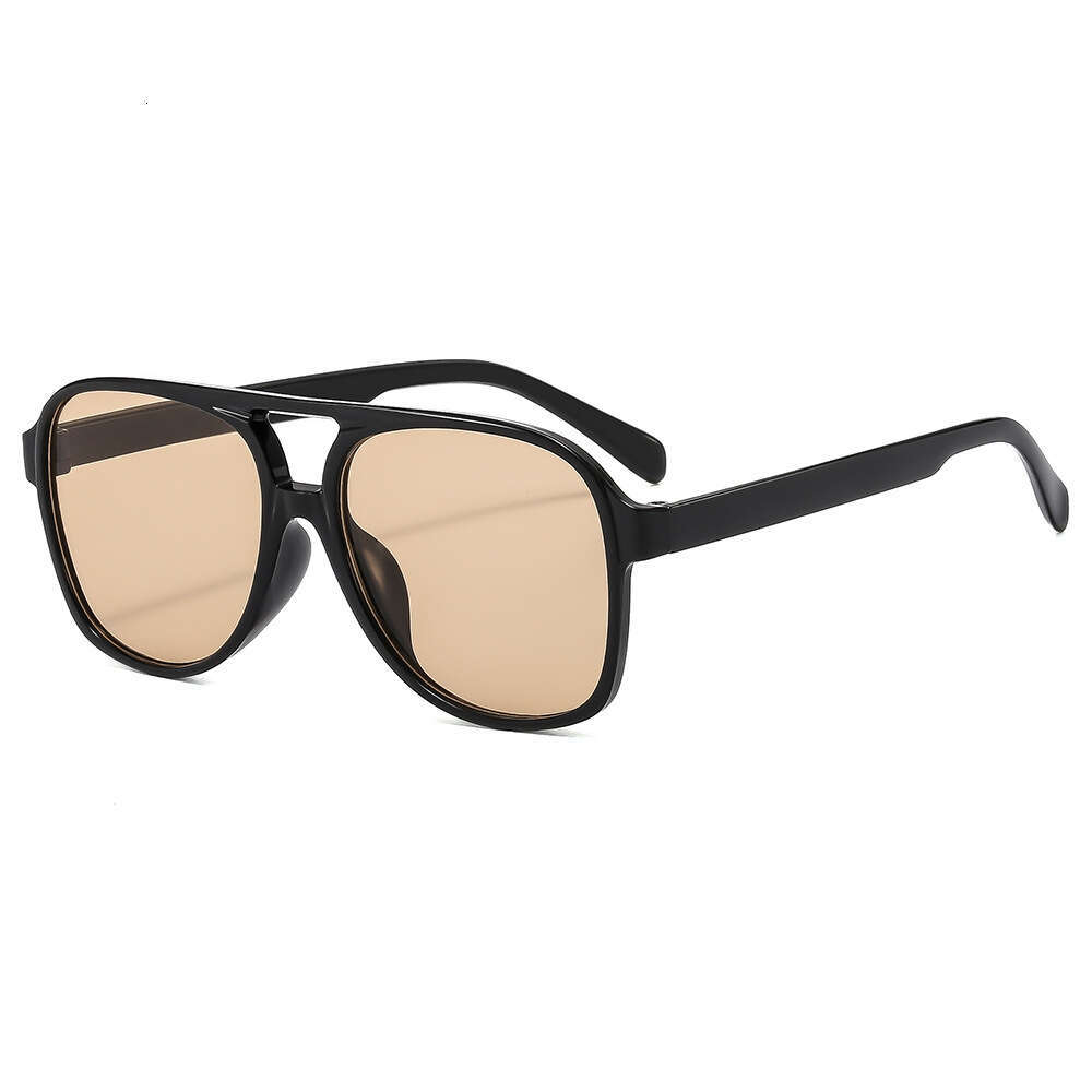 Large Frame Aviator Women Fashion Toad Glasses Ins Designer Style Personality Double Bridge Sunglasses for Men Trendy