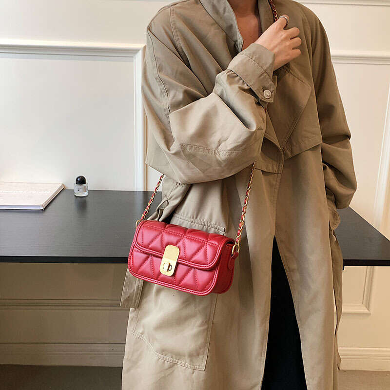 Fashion INS Small for Women 2025 New Stylish Embroidery Texture Shoulder Chain Designer Bags Crossbody Bag