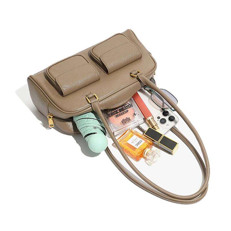 Designer Bags Fashion Women's Genuine Leather Underarm Lady Daily Commuting Shoulder Boston Girls Versatile Simple Stylish Bowling Bag Luxury Bag