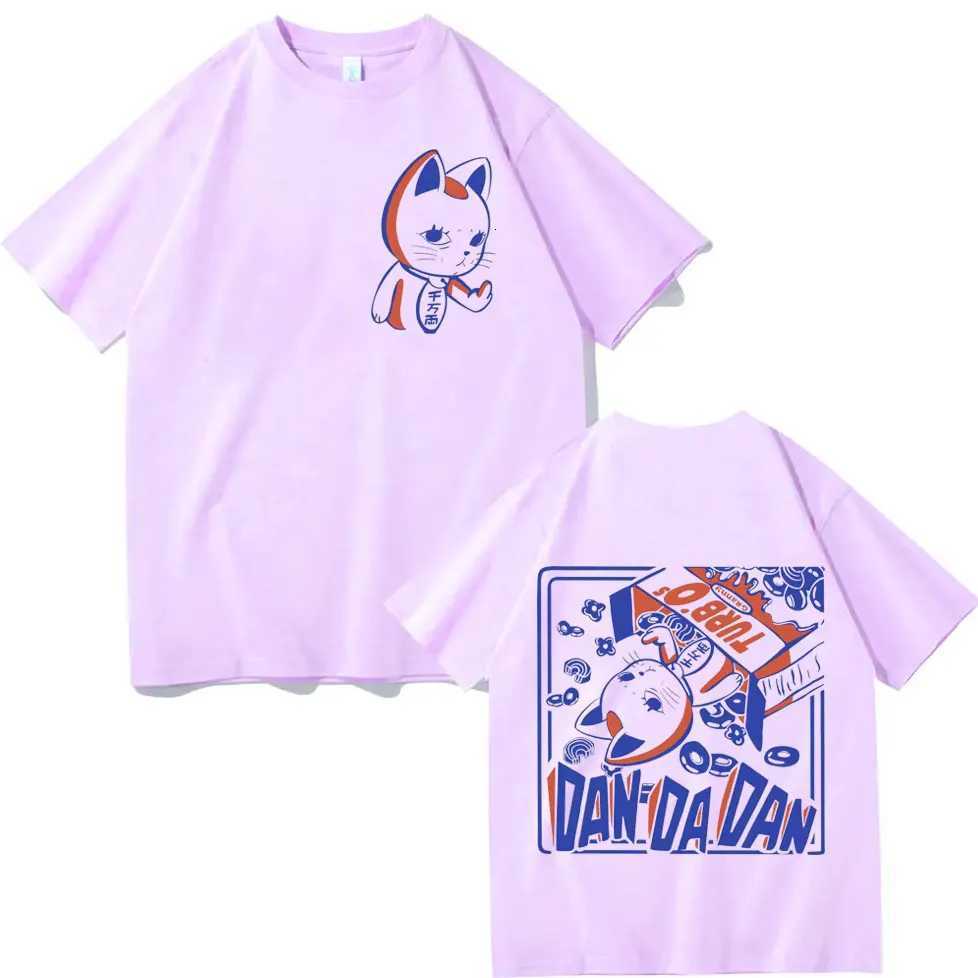 Japan Anime Dandadan Turbo Granny Cat Graphic T Shirt Fashion Cartoon Oversized T-shirt Men Women Vintage Casual Cotton T-shirts Y250819