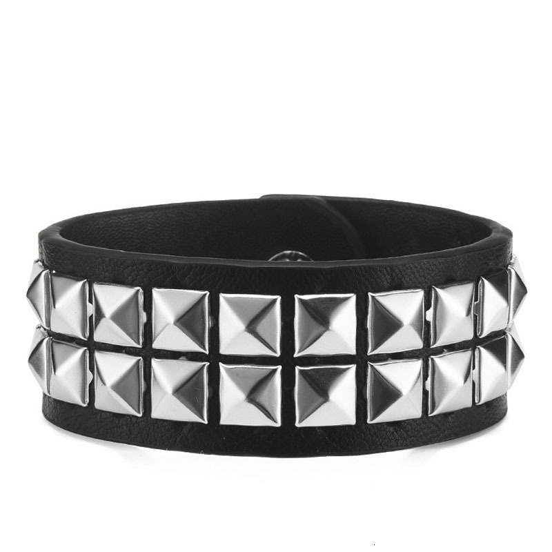 Punk Street Style Nightclub Sexy Rivet Set PU Leather Ins Couple Bracelet Jewelry
