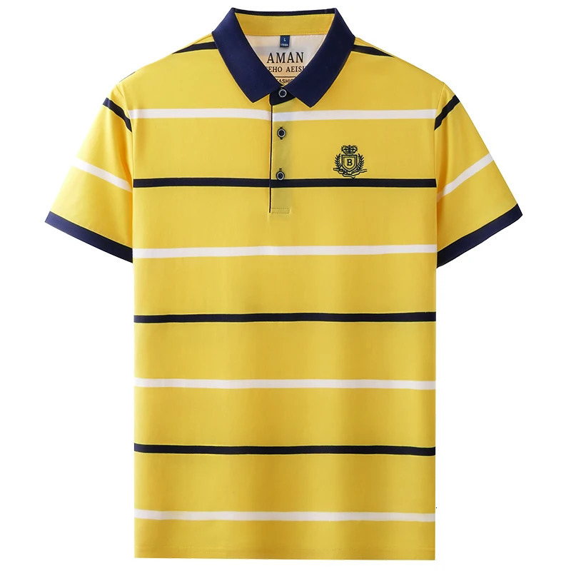 Fashion striped short sleeve men polo shirt summer trend letter embroidery n business casual breathable Paul Tshirt 250820