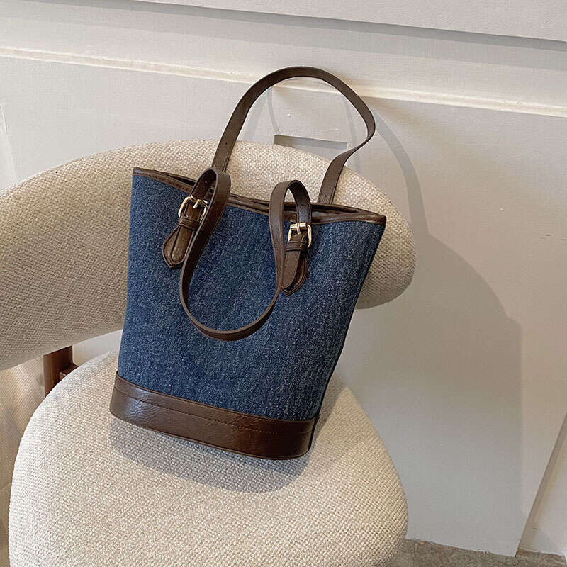 Large Denim for Bags Women 2025 Spring Summer Designer New Single Shoulder Trendy Handbag Commuter Tote Bag