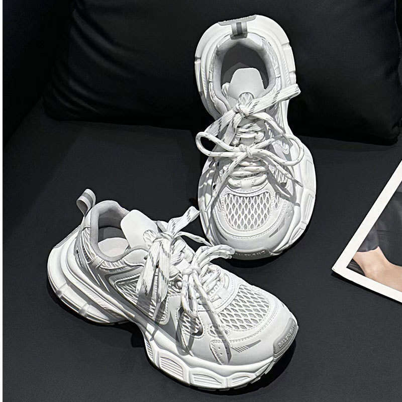 2025 Summer New Pink Thick-Soled Dad Mesh Small Height Increase Casual Sports Breathable Women's Shoes