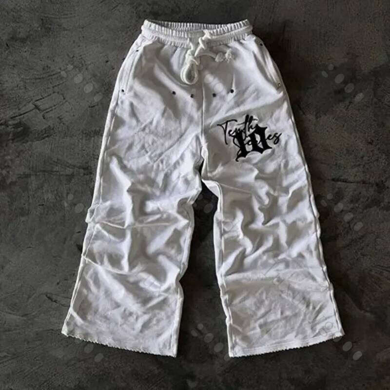 Men's Pants Streetwear Y2K Sweatpants Mens Haruku Hip Hop Letter Embroidery Baggy Casual Elastic Waist Jogging Z260315