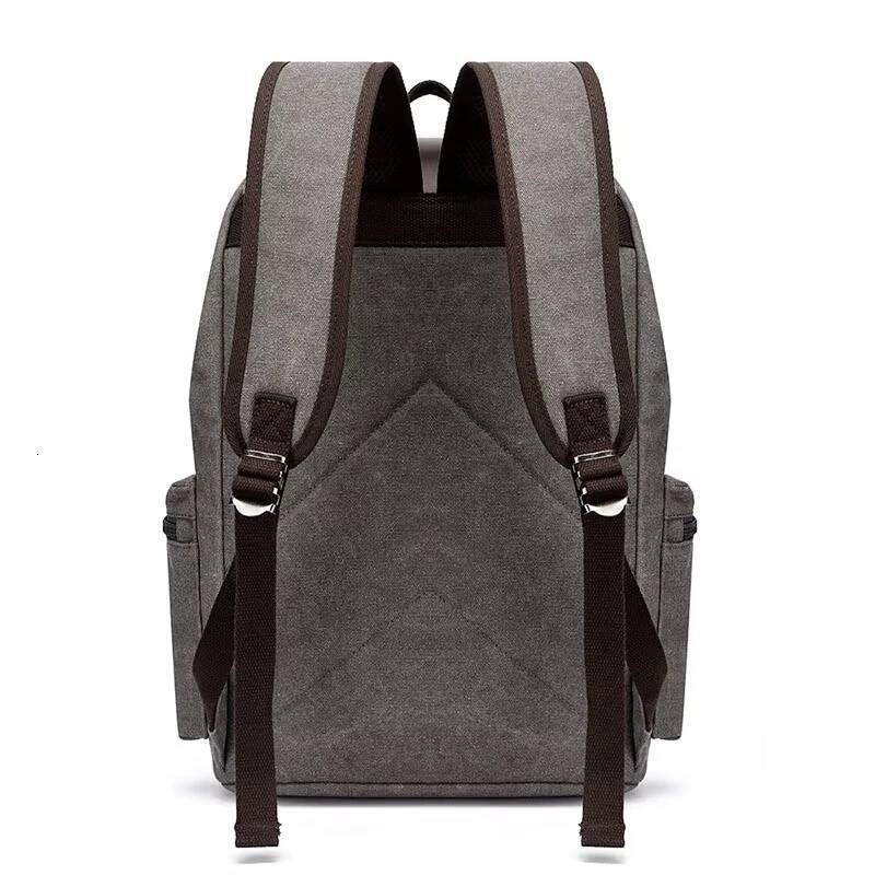 Vintage Canvas Men 15.6 Inch Laptop Casual Schoolbag for Teenager Large Capacity Travel Backpack high-quality
