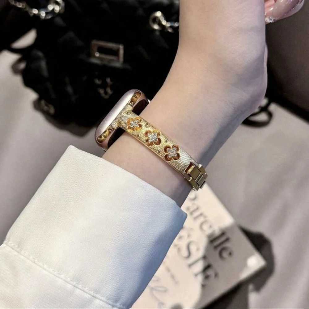 Bling Gold Stainless Steel Bracelet Link For Watch Band Series 8/7/6/10/9 40mm 41mm 38mm 42mm 44mm 45mm 46mm Strap Y250820