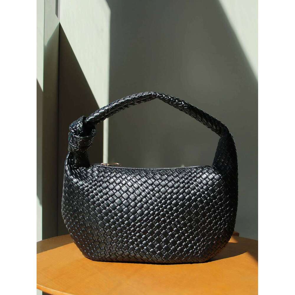 High End Woven Bag Fashionable New Versatile Women S Handbag One Shoulder Armpit Knotted Unique Niche Design Retro