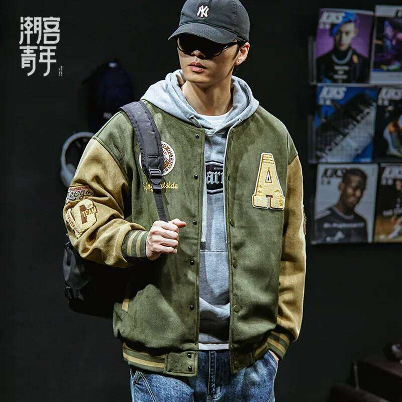 New Baseball Men Fashion Embroidered Jackets Coats High Street Outwear Man Bomber Jacket Hip Hop Clothing Top