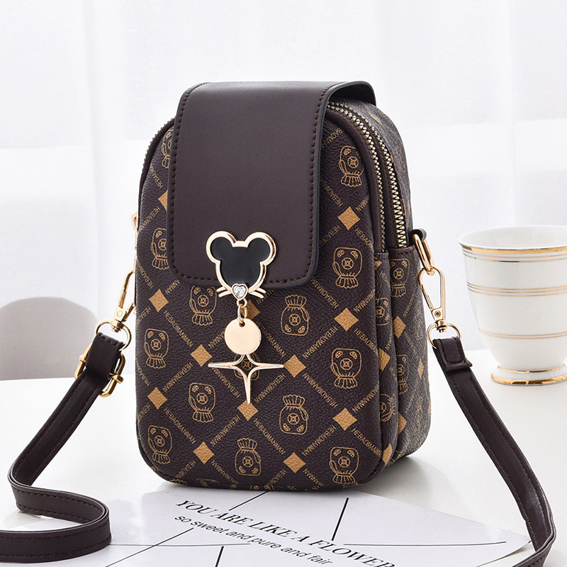 Free Shipping Designer Luxury New Fashion Printed Stylish Phone Bag Korean Trend Versatile Shoulder Crossbody Bag Leisure Mini Handbag