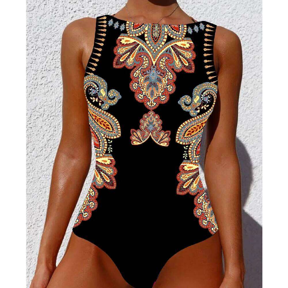 Print One Piece Swimsuit 2025 New Push Up Swimwear Women Vintage Retro Bathing Suits Bodysuit Beach Wear Backless Monokini