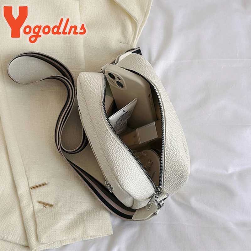 Yogodlns Wide Shoulder Strap Small Square Bag Pu Leather Shoulder Crossbody Bags For Women Trendy Messenger Bag Handbags Y250819