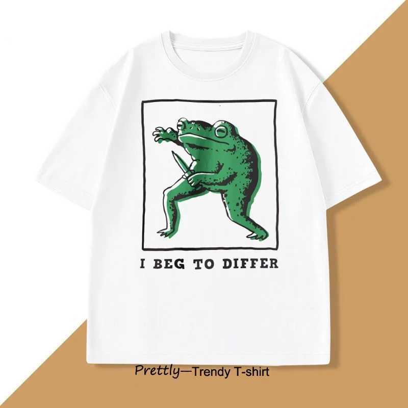 I Beg To Differ T Shirt Men Women Loose Frog Printed T-shirt Casual Cotton Short Sleeve Harajuku Tshirt Unisex Oversized Clothes Y250819