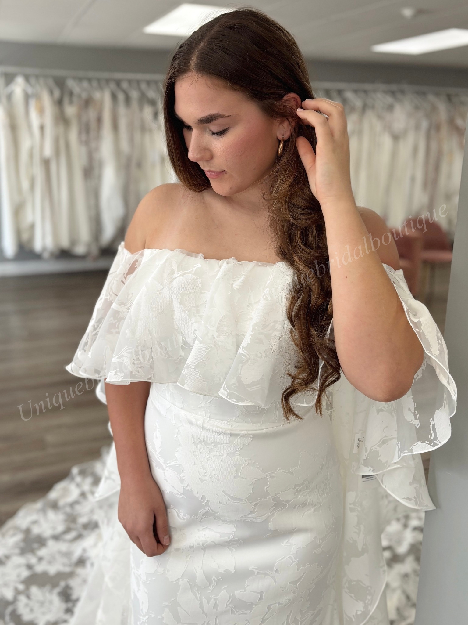 Fit and Flare Wedding Dress 2026 Detachable Cape Wrap Bridal Ceremony Photo Reception Engagement Gown Garden vestidos de novia Strapless Organza Jacqu