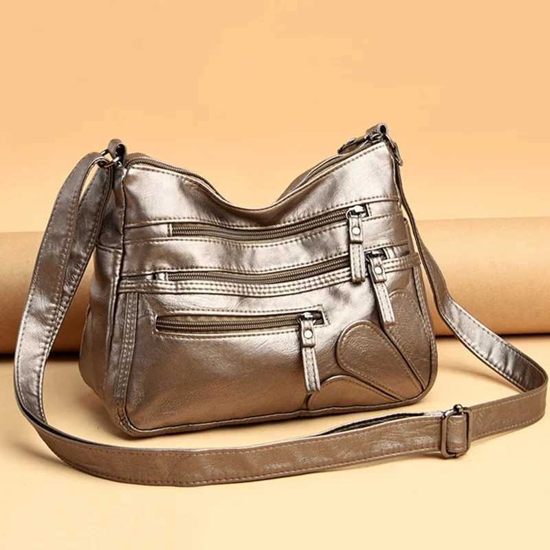 Casual Shoulder Bags For Women Soft PU Leather Crossbody Handbag Zipper Fashion Mama Messenger Bag Purse For Shopping Y250819