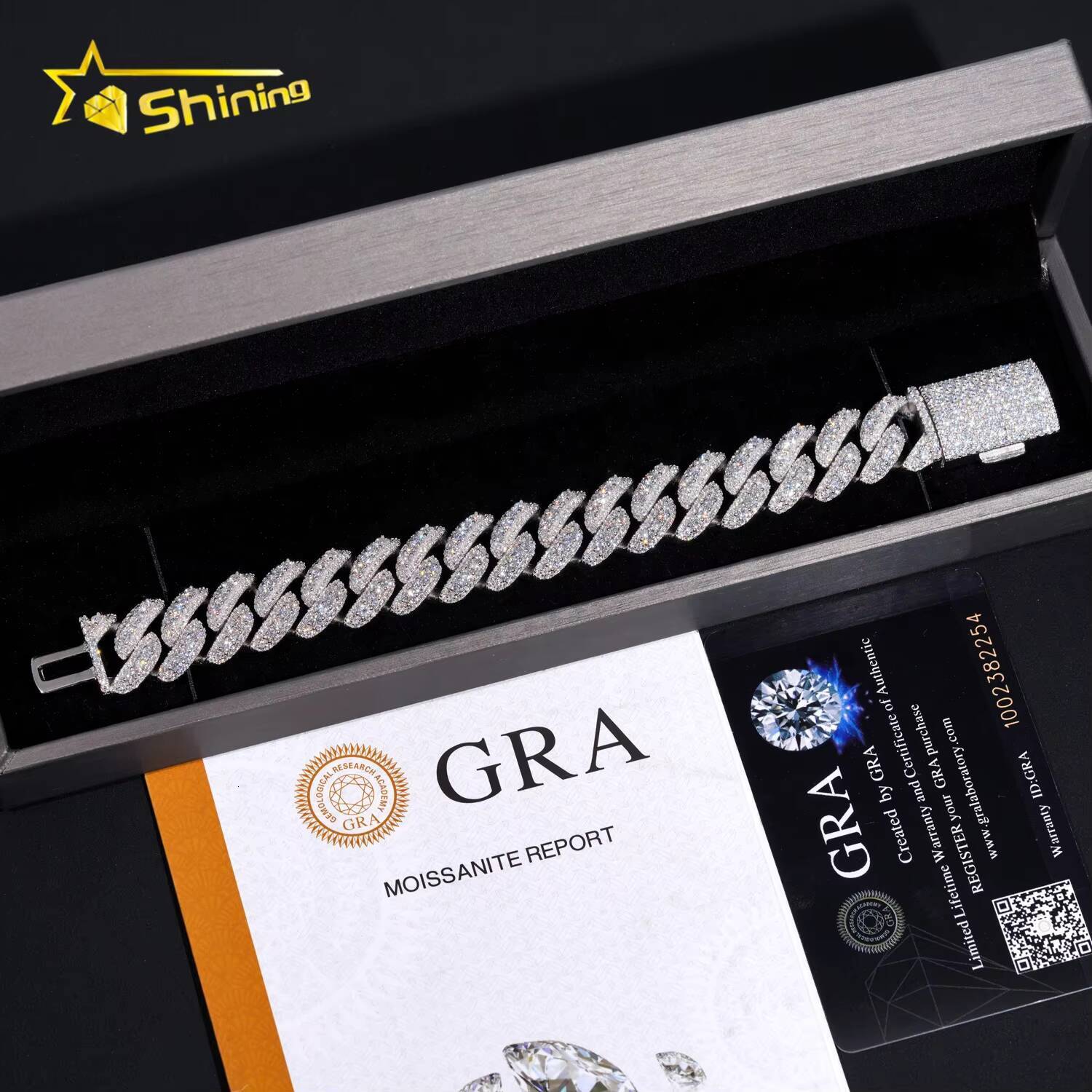 Fine Jewelry Hip Hop 16mm Mens 925 Sterling Silver Diamond Iced Out VVS Moissanite Cuban Link Bracelet