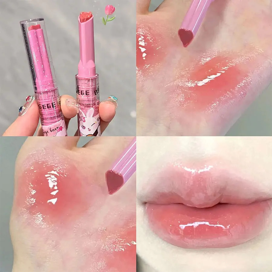 Garden Pink Solid Lip Gloss Moisturizing Nourishing Watergloss Mirror Glass Tinted Lipstick Dewy GlossPink Glaze 250809