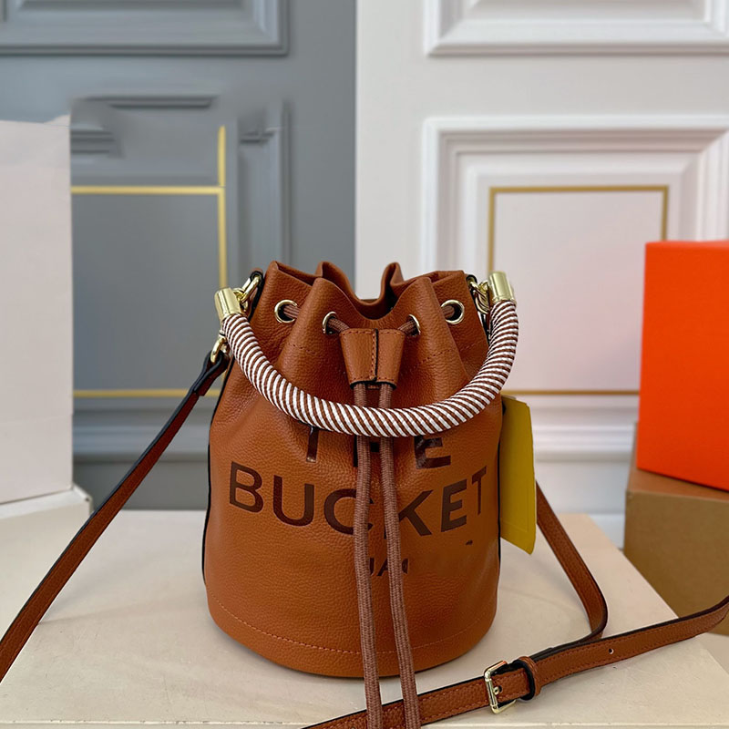 THE LEATHER BUCKET BAG Designer Women Drawstring Bag Handbag Lady Shoulder Bag Crossbody Bag Small Purse