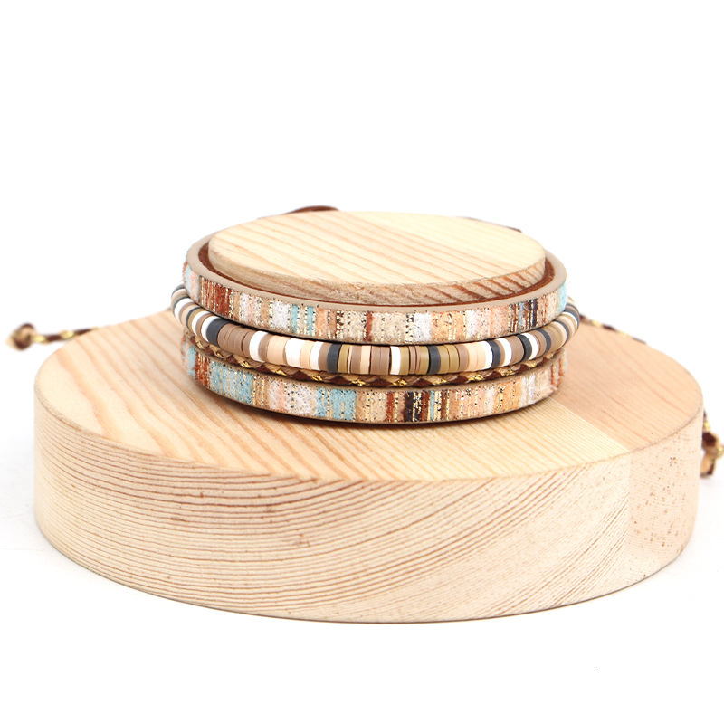 Bohemian Leather Cord Bracelet PU Adjustable Couple Wristband Jewelry Accessories