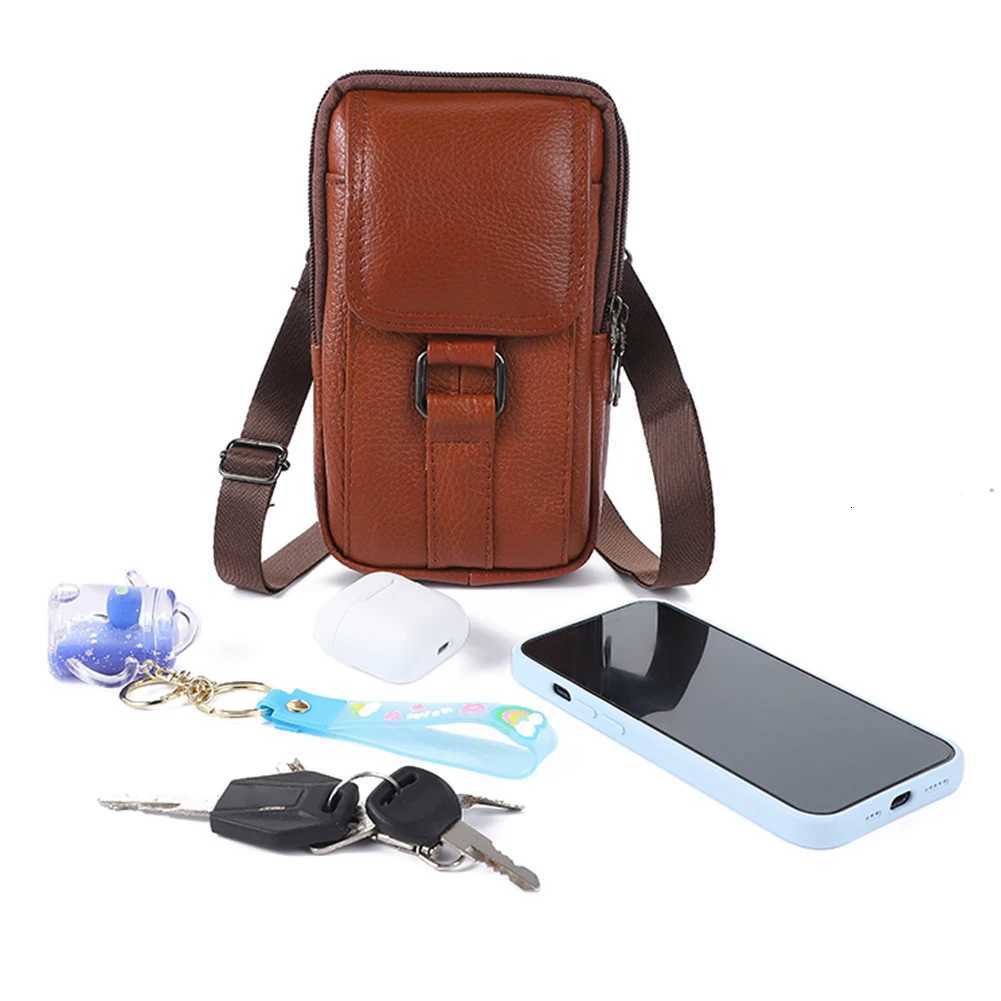 Portable Crossbody Bags Cowhide Leather Men Messenger Bags Fashion Simple Multi-pockets Casual for Outdoor Sport Y250819