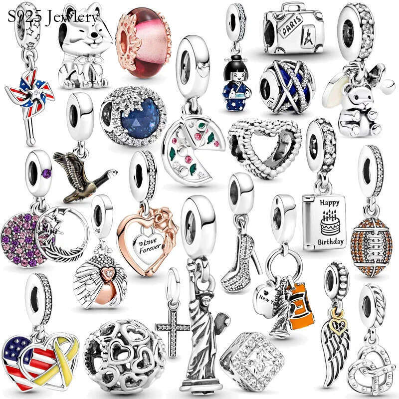 2025 Fall New 925 Sterling Silver Feather Kite Pendant Charm Bead Fit Original Bracelet Women Jewelry Gift DIY