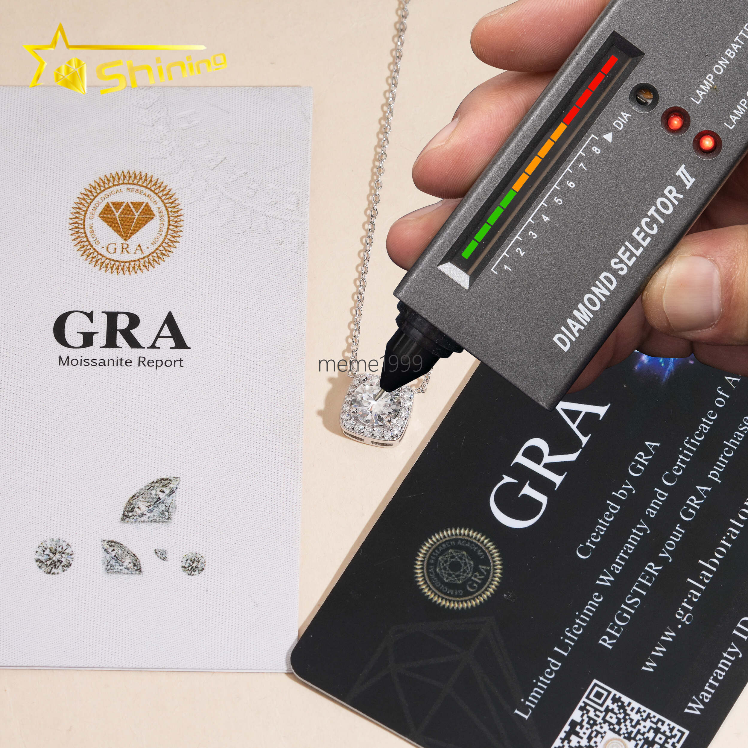 USA Local Stock Fine Jewelry Moissanite Necklace 925 Silver Classic Halo Design Round Moissanite Pendant Necklace for Women