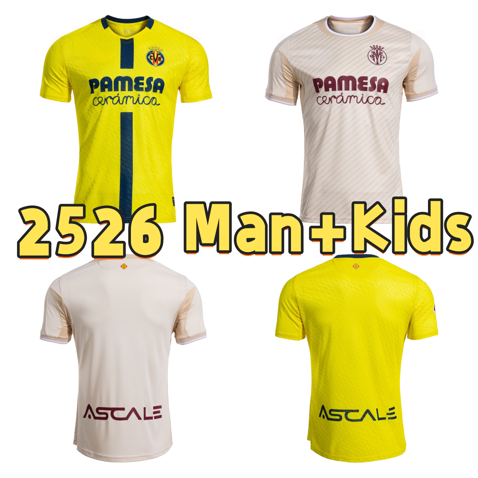 2025 2026 Villarreal CF Soccer Jerseys 25 26 Home Away Football Shirt MEN kids Camiseta Futbol Shirts uniforms Villarreal camisetas