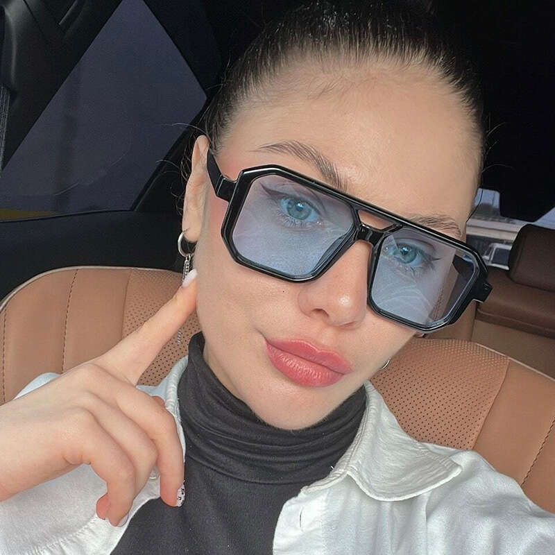 Trendy Celebrity Style Pilot Double Bridge Women Designer Sunglasses with High-end Feel for Men
