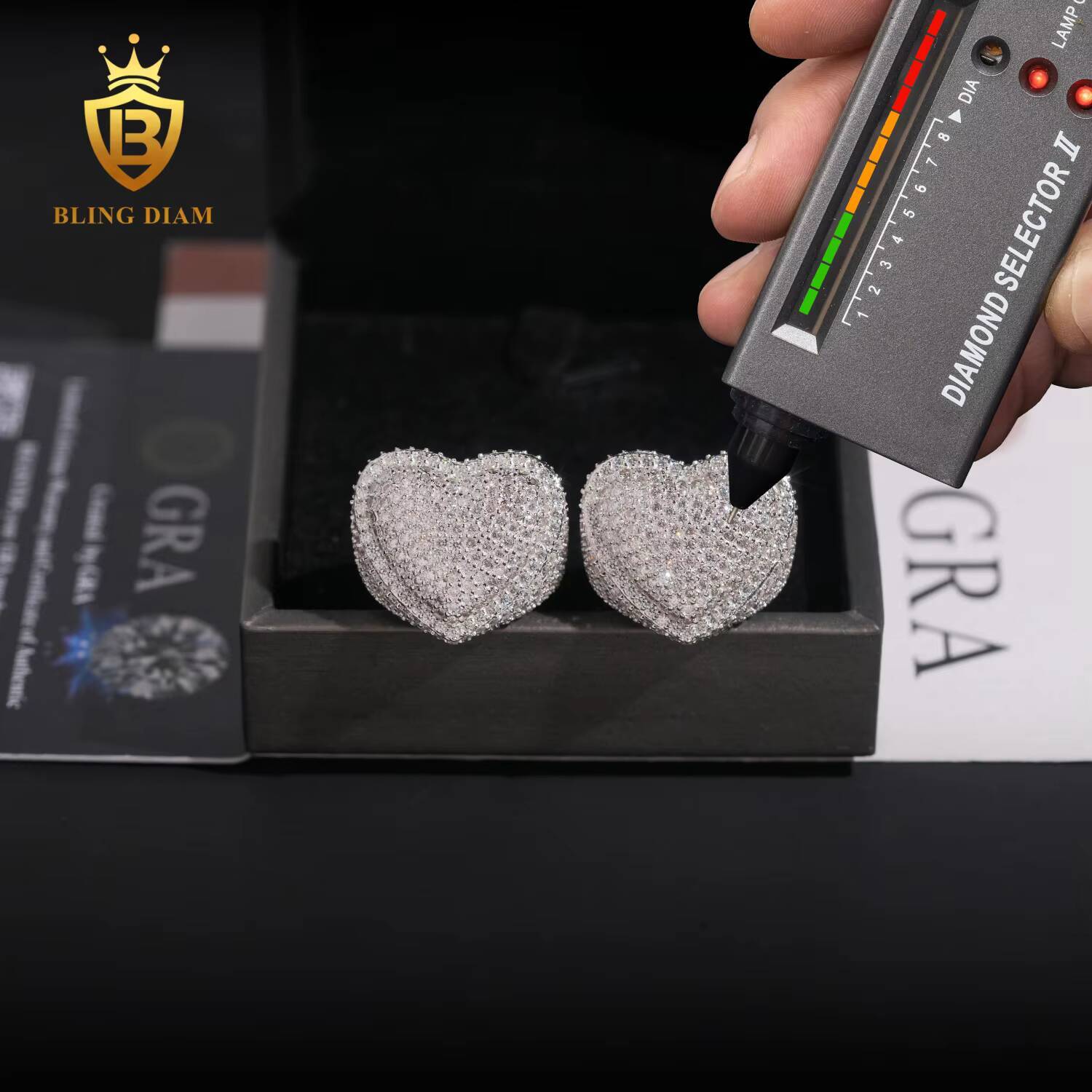 New Fashion Moissanite Jewelry 925 Silver Iced Out Diamond Men Rings Hip Hop Moissanite Ring