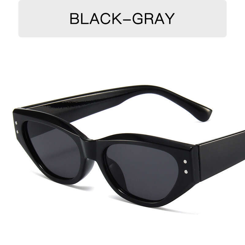 2025 Trendy New Cat Eye Small Frame Sunglasses Ins Jelly Designer Color Simple Rivet Glasses