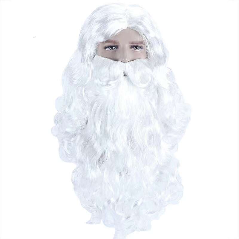 Santa Claus Beard Long Curly Christmas Gift Costume Synthetic Hair Wig B5