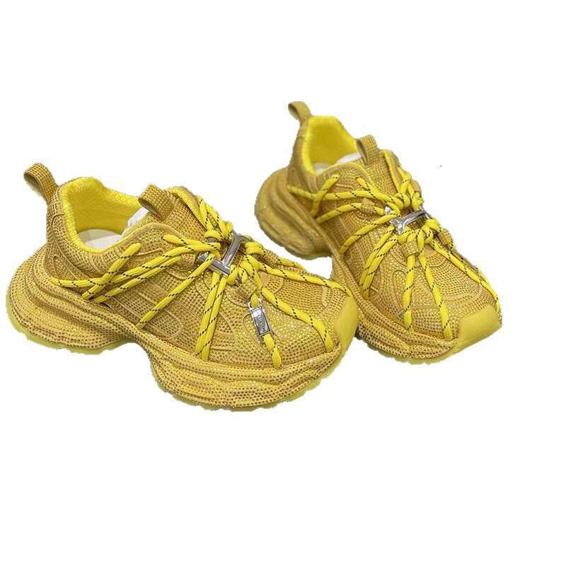 2025 Summer Starry Sky Rhinestone Thick-Soled Street Style Dad Breathable Height-Increasing Ins Trendy Fashionable Casual Shoes for Women