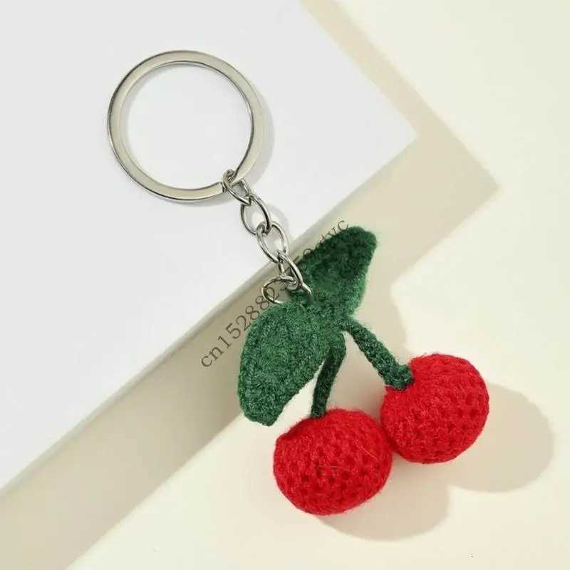 0UF Creative Cherry Keychain Leather Fruit Heart Chain Pendant for Bag Ornament XJ250820