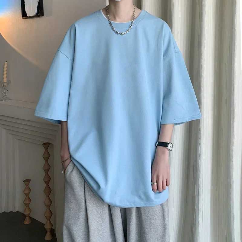 Mens Cotton T-shirts White Mens Oversized T Shirt Solid Summer Casual Wear Tee Shirts Fashion for Men 5XL Male Clothes Y250819