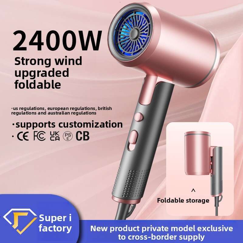 New Hair Dryer For Home Use, Negative Ion Protection, Salon Style, Strong Wind, Hot And Cold Air, Quiet, Foldable