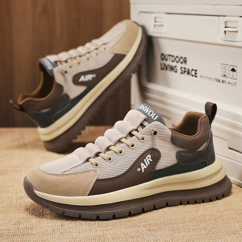 Men's casual shoes versatile British style Forrest Gump sports shoes summer mesh breathable hollow out dad shoes