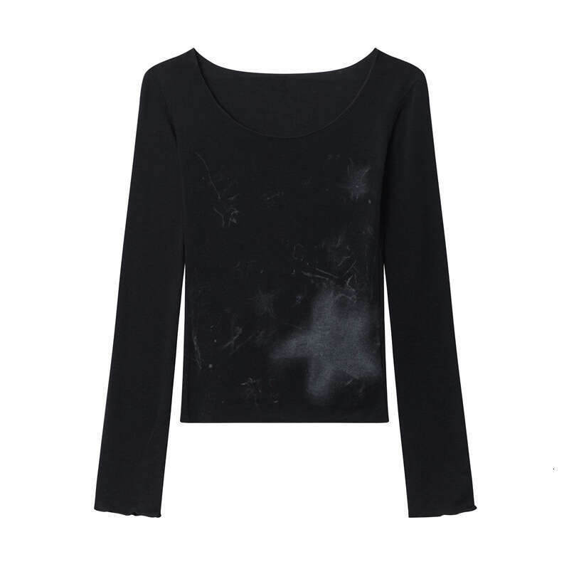 Heyhenry Spring And Autumn Pure Desire Large U-Neck Chest-Enhancing Versatile Base Shirt For Women Hot Girl Slim Fit Inner Wear Long Sleeve T-Shirt B5