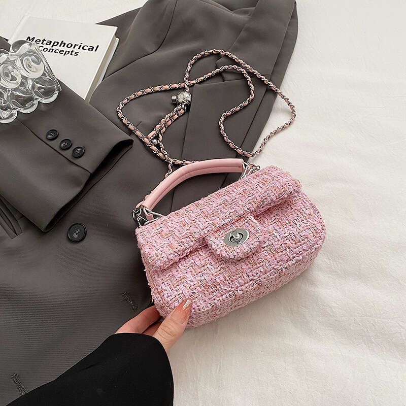 Bags Trendy for Women Designer Bags2025 New Fashion Woolen Crossbody with Chain Handle Small Square Bag Women,