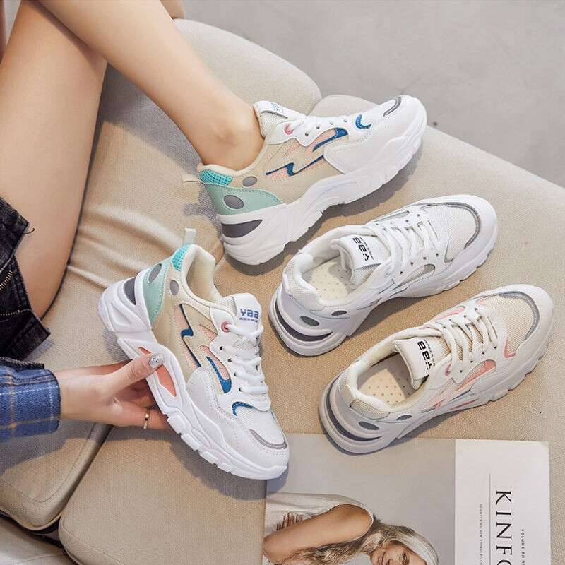 Women's Dad Sneakers 2023 Spring Summer New Fashion Casual Thick Sole Ins Trend Thin Mesh Breathable Sports Shoes
