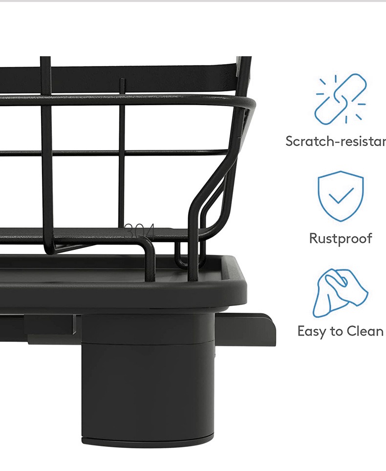 ICEDOG-Dish Drying Rack, 2 Tier Dish Racks for Kitchen Counter,Large Capacity Detachable Dish Rack, Rustproof Dish Drainer with Drainboard,Utensil Hol