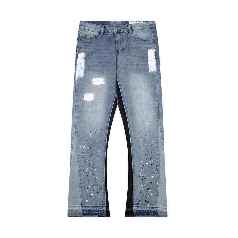 2025 New Patchwork High Street Fashion Jeans for Men and Women Y2K Hip-Hop Straight Long Pants
