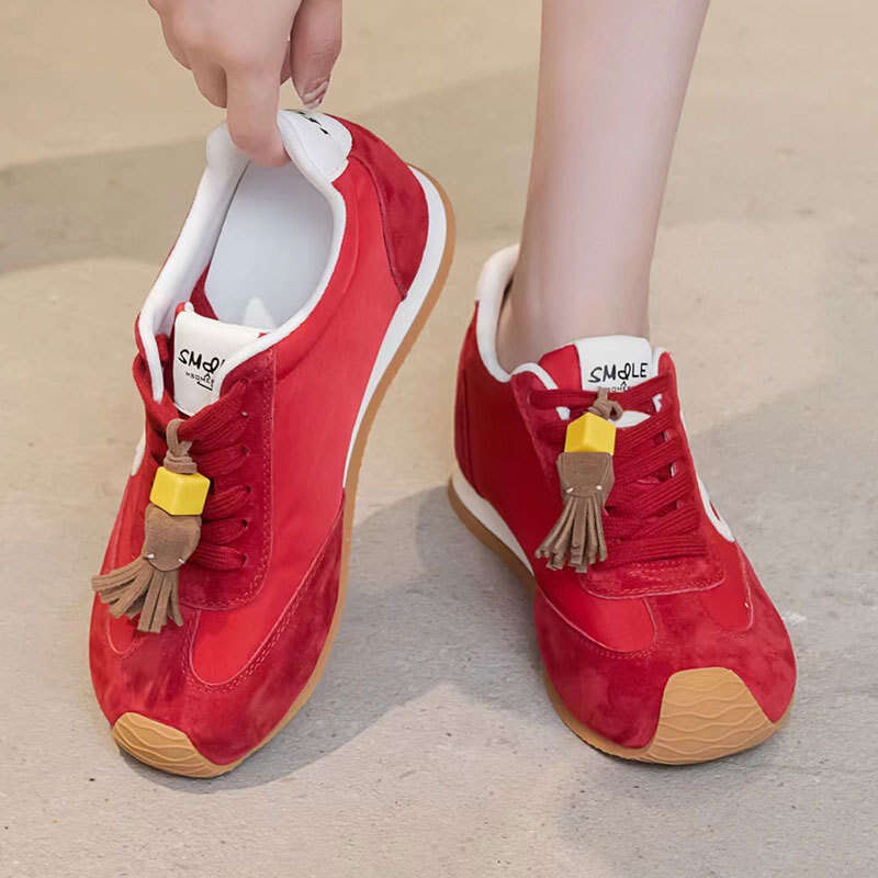 2025 Summer New Forrest Gump Thin Genuine Leather Breathable Height Increasing German Training Women Soft Sole Casual Sports Shoes