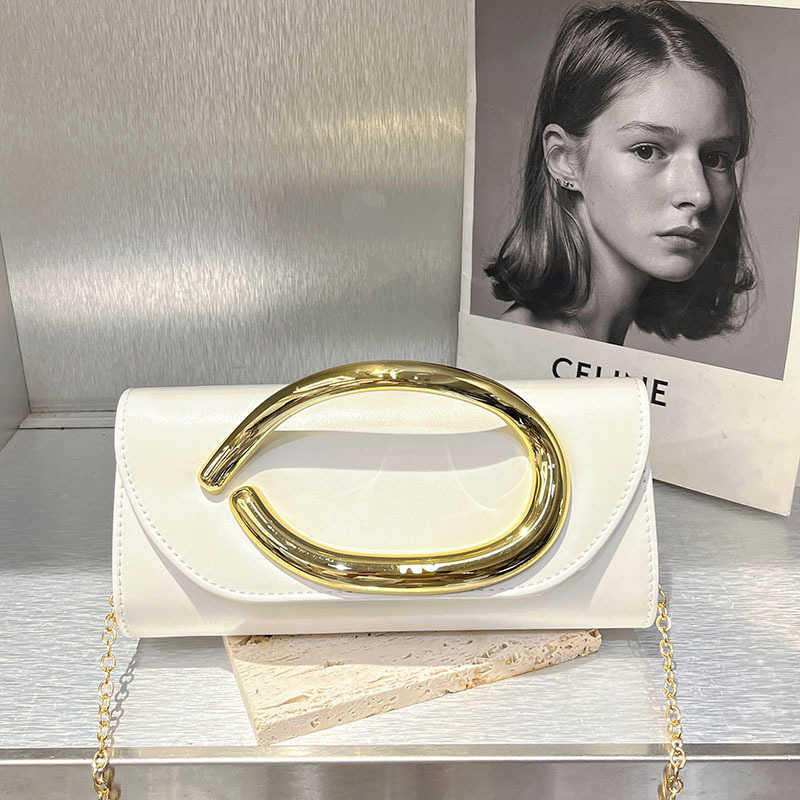 Fashionable Gold Handbag Spring New Hot-Selling Simple Textured Crossbody Bag Box Bag