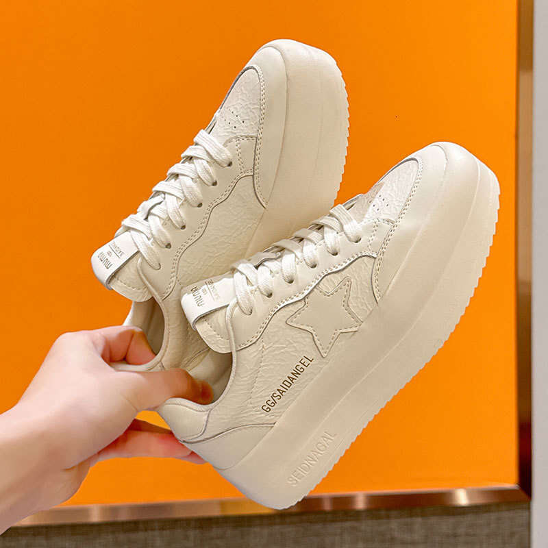 2025 Spring New Korean Version Doll Head Five-Star Loafers Women's Two-Layer Cowhide Thick-Soled Casual Versatile Height-Increasing Shoes